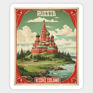 Kizhi Island Russia Vintage Tourism Poster Sticker